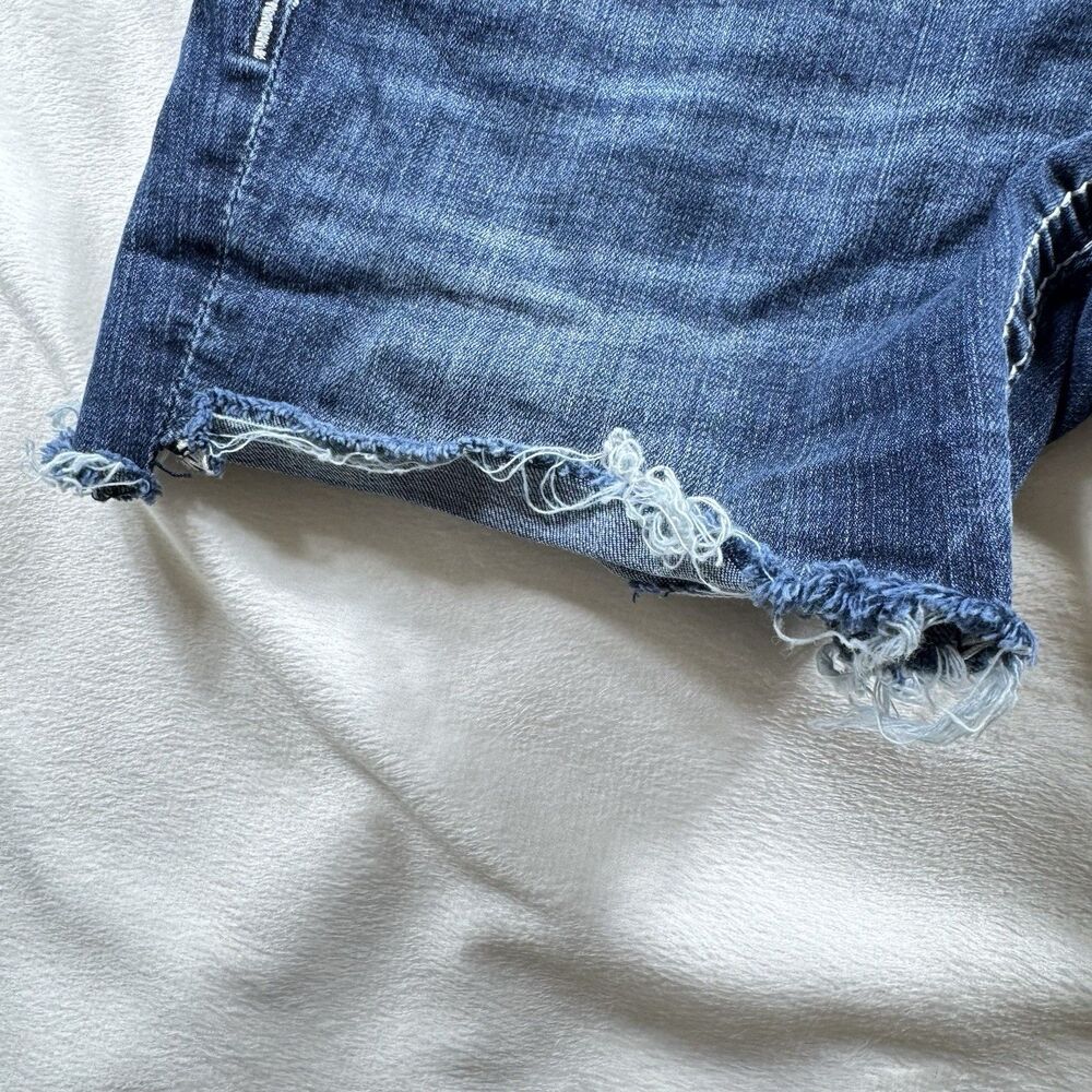 Miss Me Jeans Shorts Women's 26 ALTERED* Raw Hem Denim Embellished Blue Skinny - Picture 8 of 16